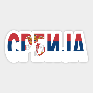 Serbia Srbija Cyrillic Flag Sticker